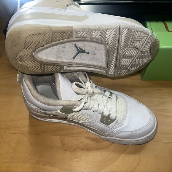 Air Jordan 4 retro GG white/sand color size 5Y - Picture 7 of 12